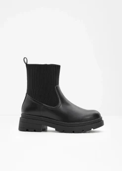bonprix Gefütterte Winterschuhe|Stiefeletten^Chelsea Boot schwarz