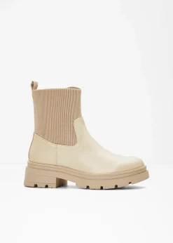 bonprix Schuhe & Accessoires In Spezialgrößen·Elastischer Schaft|Boots^Chelsea Boot beige