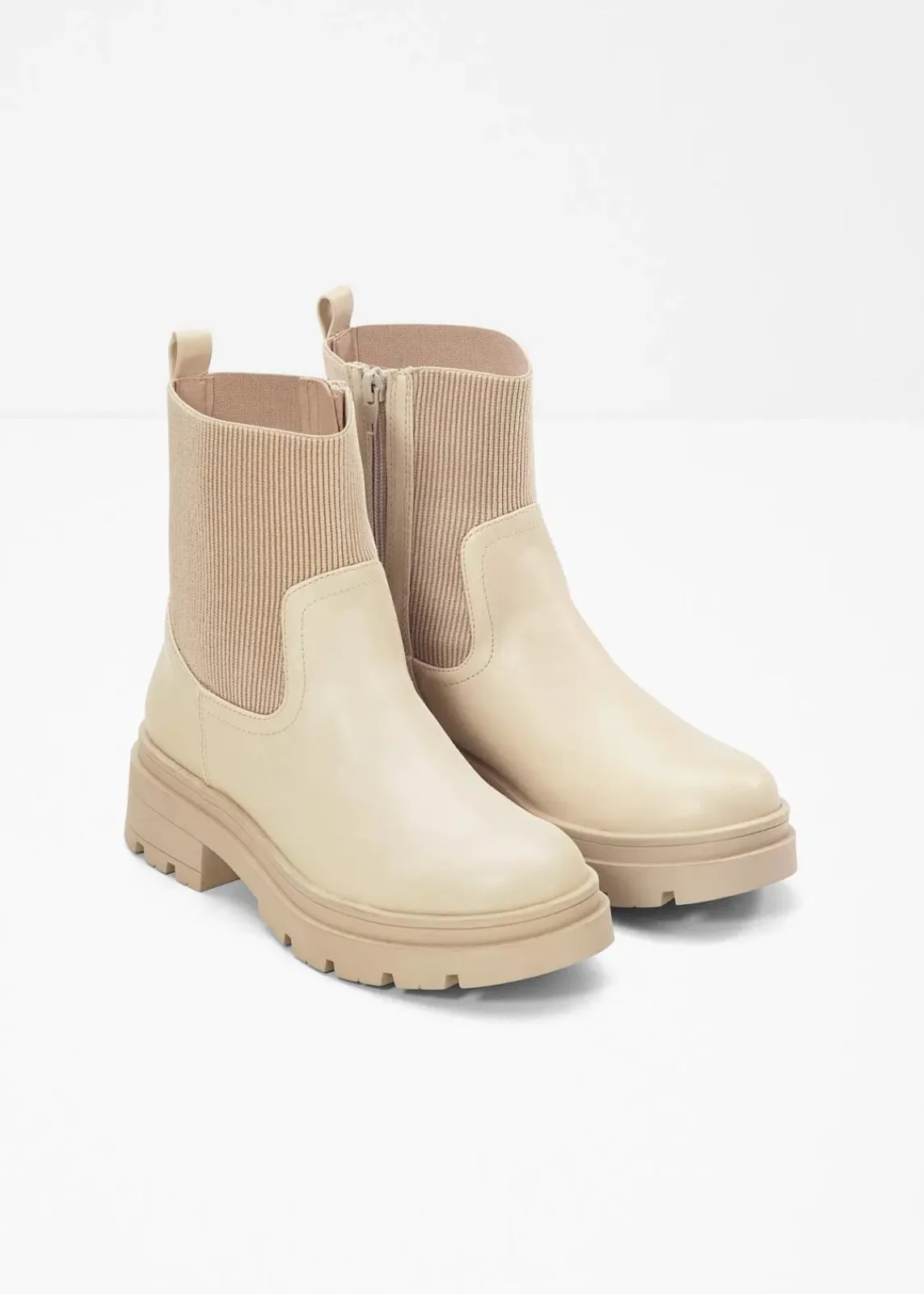 bonprix Schuhe & Accessoires In Spezialgrößen·Elastischer Schaft|Boots^Chelsea Boot beige