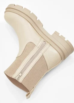 bonprix Schuhe & Accessoires In Spezialgrößen·Elastischer Schaft|Boots^Chelsea Boot beige