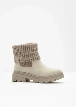 bonprix Gefütterte Winterschuhe|Stiefeletten^Chelsea Boot beige