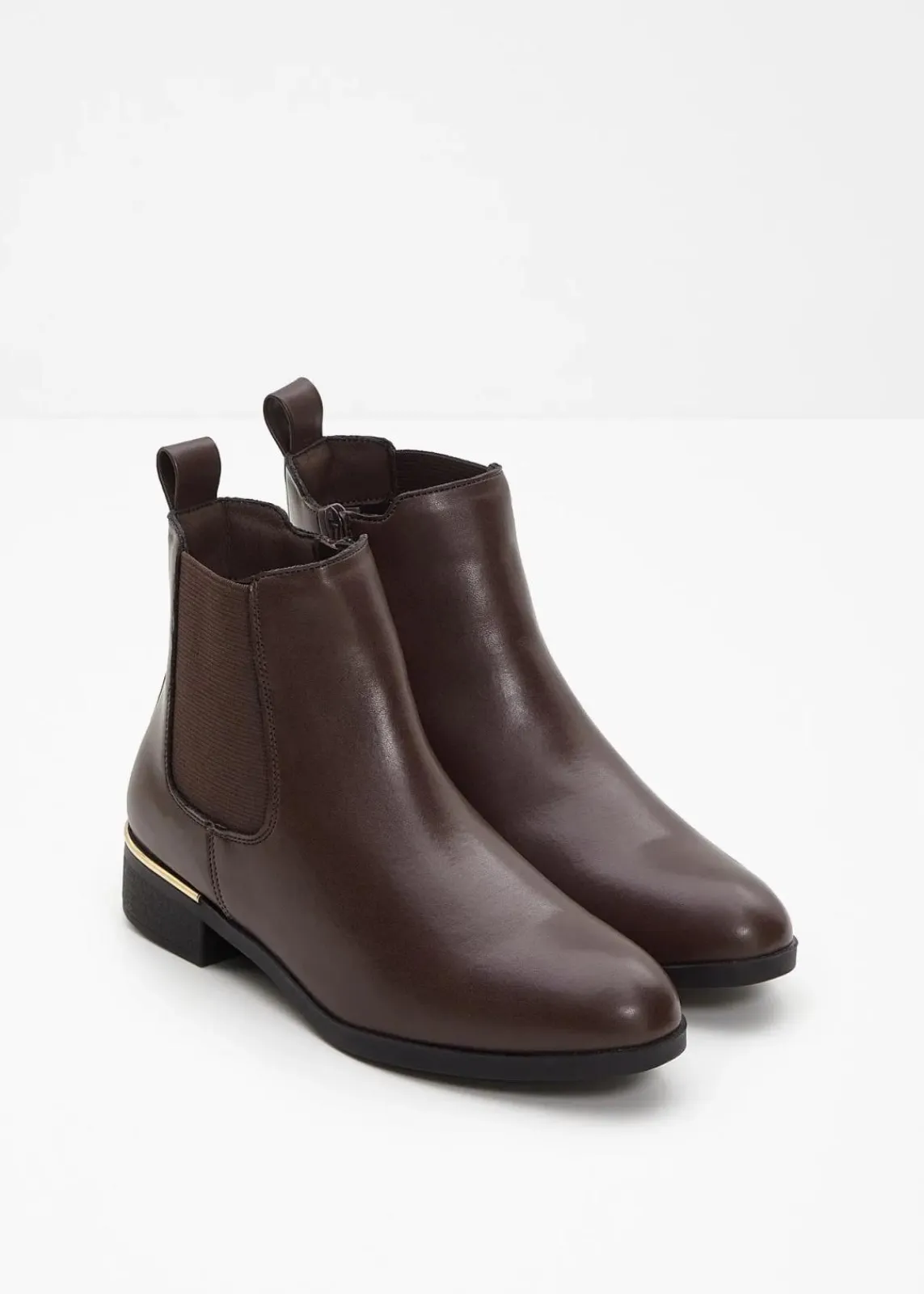 bonprix Schuhe & Accessoires In Spezialgrößen·Elastischer Schaft|Boots^Chelsea-Boots dunkelbraun