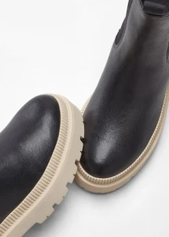 bonprix Stiefeletten|Boots^Chelsea-Boots schwarz/beige