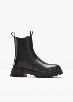 bonprix Nachhaltigere Materialien|Boots^Chelsea-Boots aus Leder schwarz