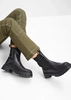 bonprix Nachhaltigere Materialien|Boots^Chelsea-Boots aus Leder schwarz