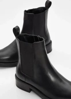 bonprix Stiefeletten|Boots^Chelsea-Boots aus Leder schwarz