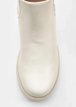 bonprix Schuhe & Accessoires In Spezialgrößen·Schuhe In Übergröße|Schuhe & Accessoires In Spezialgrößen·Elastischer Schaft^Chelsea-Boots mit Blockabsatz beige