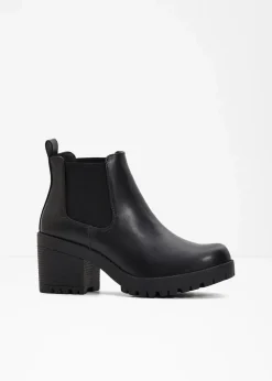 bonprix Stiefeletten|Boots^Chelsea-Boots mit Blockabsatz schwarz