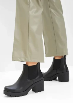 bonprix Stiefeletten|Boots^Chelsea-Boots mit Blockabsatz schwarz