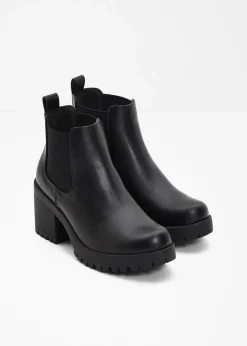 bonprix Stiefeletten|Boots^Chelsea-Boots mit Blockabsatz schwarz