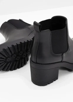 bonprix Stiefeletten|Boots^Chelsea-Boots mit Blockabsatz schwarz