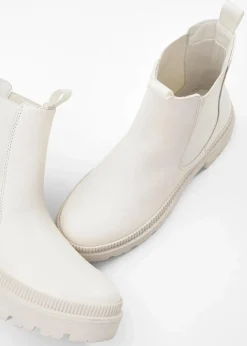 bonprix Schuhe & Accessoires In Spezialgrößen·Schuhe In Übergröße|Schuhe & Accessoires In Spezialgrößen·Elastischer Schaft^Chelsea-Boots mit Profilsohle perlweiß