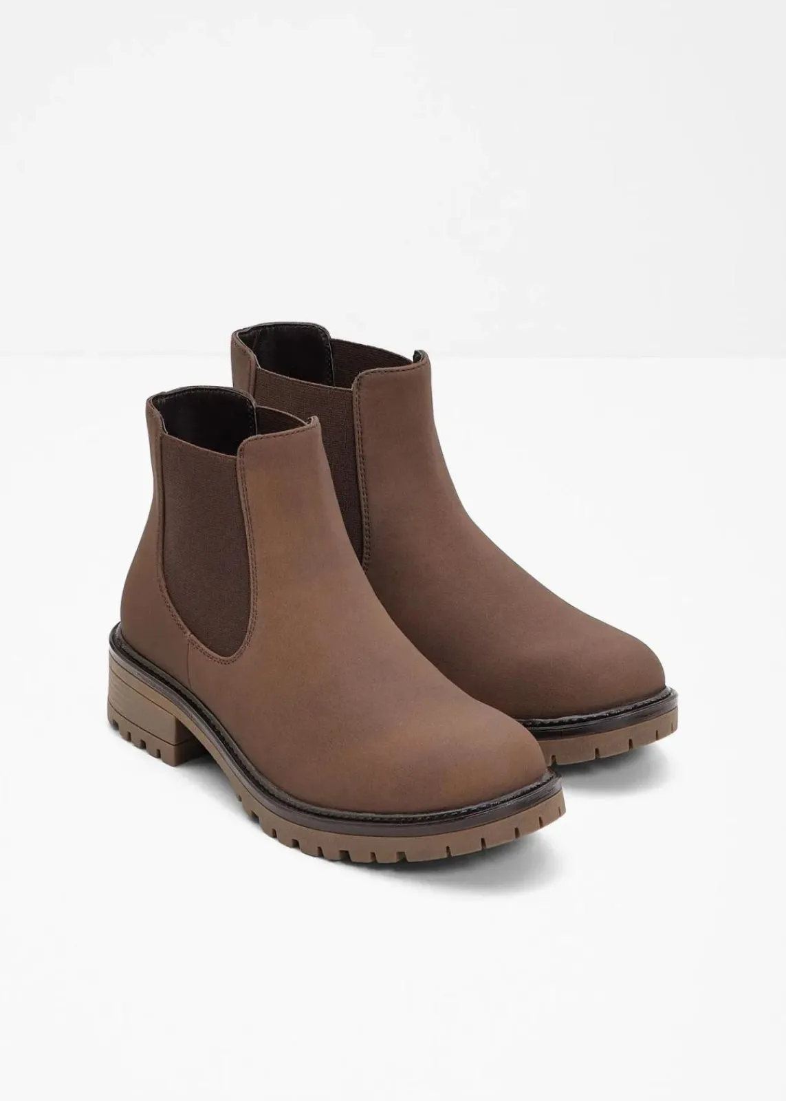 bonprix Stiefeletten|Boots^Chelsea-Boots mit Profilsohle dunkelbraun
