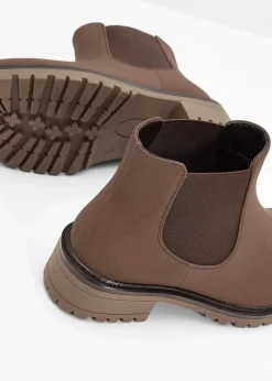 bonprix Stiefeletten|Boots^Chelsea-Boots mit Profilsohle dunkelbraun