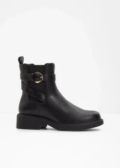 bonprix Stiefeletten|Boots^Chelsea-Boots mit Schnalle schwarz