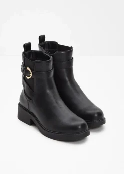 bonprix Stiefeletten|Boots^Chelsea-Boots mit Schnalle schwarz