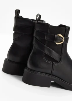 bonprix Stiefeletten|Boots^Chelsea-Boots mit Schnalle schwarz