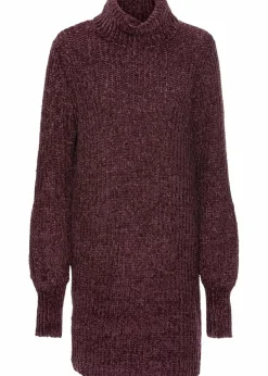 bonprix Bekleidung·Umstandsmode|Bekleidung·Pullover & Strickjacken^Chenille Strickkleid aus recyceltem Polyester aubergine