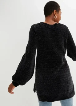 bonprix Bekleidung·Umstandsmode|Strickmode^Chenille-Longpullover schwarz