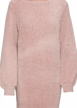 bonprix Pullover & Strickjacken|Nachhaltigere Materialien^Chenille-Longpullover vintagerosa