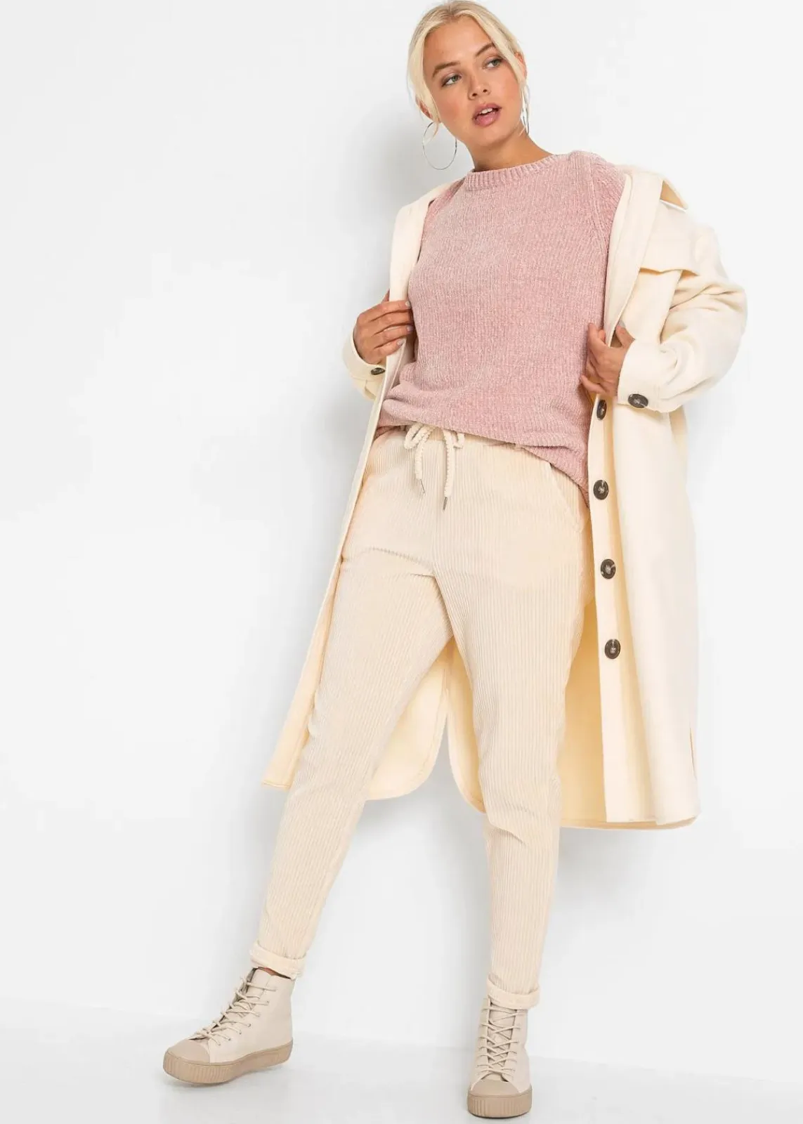 bonprix Pullover & Strickjacken|Nachhaltigere Materialien^Chenille-Longpullover vintagerosa