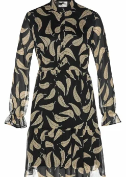 bonprix Nachhaltigere Materialien|Kleider^Chiffon Kleid schwarz/wollweiß floral