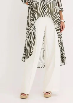 bonprix Blusen & Tuniken^Chiffon- Longbluse natur/dunkeloliv zebra bedruckt