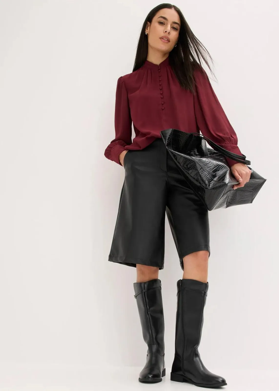 bonprix Blusen & Tuniken|Bekleidung·Jacken & Mäntel^Chiffon Tunikabluse ahornrot