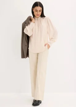 bonprix Bekleidung·Jacken & Mäntel|Blusen & Tuniken^Chiffon Tunikabluse beige
