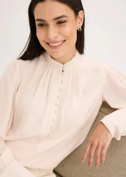 bonprix Bekleidung·Jacken & Mäntel|Blusen & Tuniken^Chiffon Tunikabluse beige