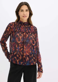 bonprix Bekleidung·Jacken & Mäntel|Blusen & Tuniken^Chiffonbluse blau bedruckt