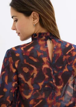 bonprix Bekleidung·Jacken & Mäntel|Blusen & Tuniken^Chiffonbluse blau bedruckt