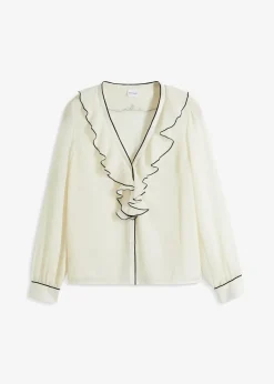 bonprix Bekleidung·Jacken & Mäntel|Blusen & Tuniken^Chiffonbluse wollweiß