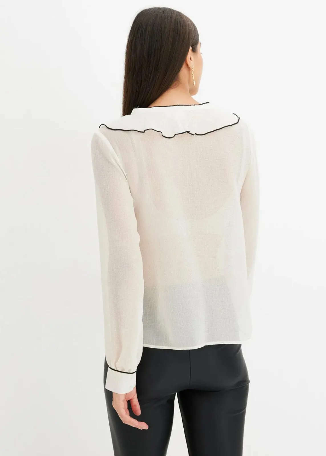 bonprix Bekleidung·Jacken & Mäntel|Blusen & Tuniken^Chiffonbluse wollweiß