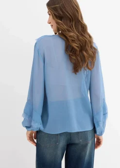 bonprix Bekleidung·Jacken & Mäntel|Blusen & Tuniken^Chiffonbluse wellenblau