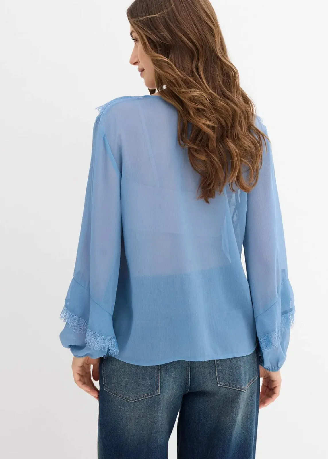 bonprix Bekleidung·Jacken & Mäntel|Blusen & Tuniken^Chiffonbluse wellenblau