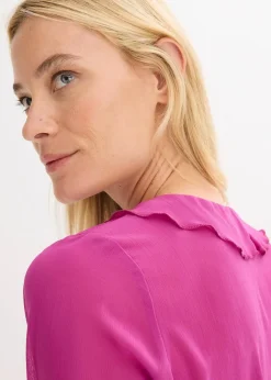 bonprix Bekleidung·Jacken & Mäntel|Nachhaltigere Materialien^Chiffonbluse dunkelfuchsia