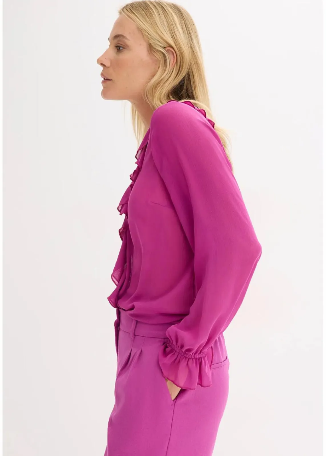 bonprix Bekleidung·Jacken & Mäntel|Nachhaltigere Materialien^Chiffonbluse dunkelfuchsia