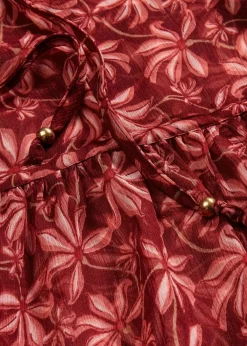 bonprix Bekleidung·Jacken & Mäntel|Blusen & Tuniken^Chiffonbluse rubinrot bedruckt