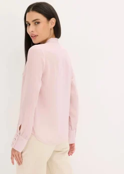 bonprix Bekleidung·Jacken & Mäntel|Blusen & Tuniken^Chiffonbluse mit abnehmbarer Schluppe mattrosa