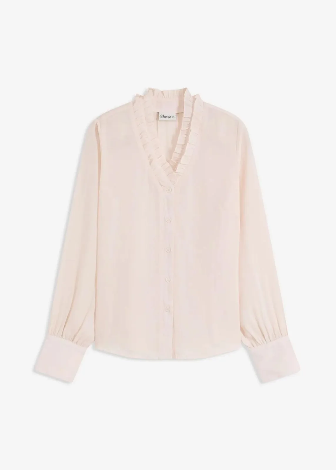 bonprix Blusen & Tuniken|Bekleidung·Jacken & Mäntel^Chiffonbluse mit Rüschen beige