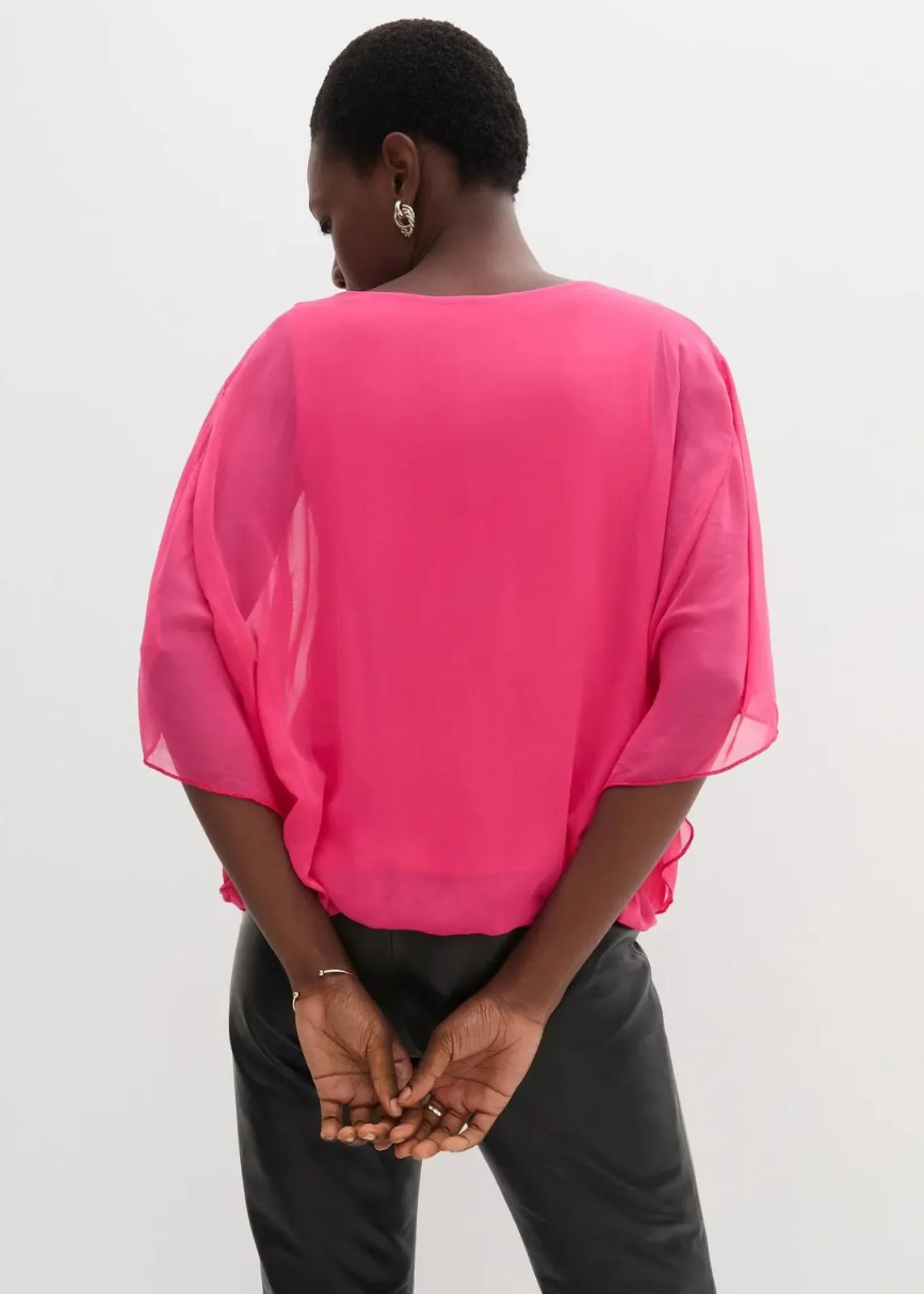bonprix Blusen & Tuniken|Bekleidung·Jacken & Mäntel^Chiffonbluse mit Untertop dunkelpink