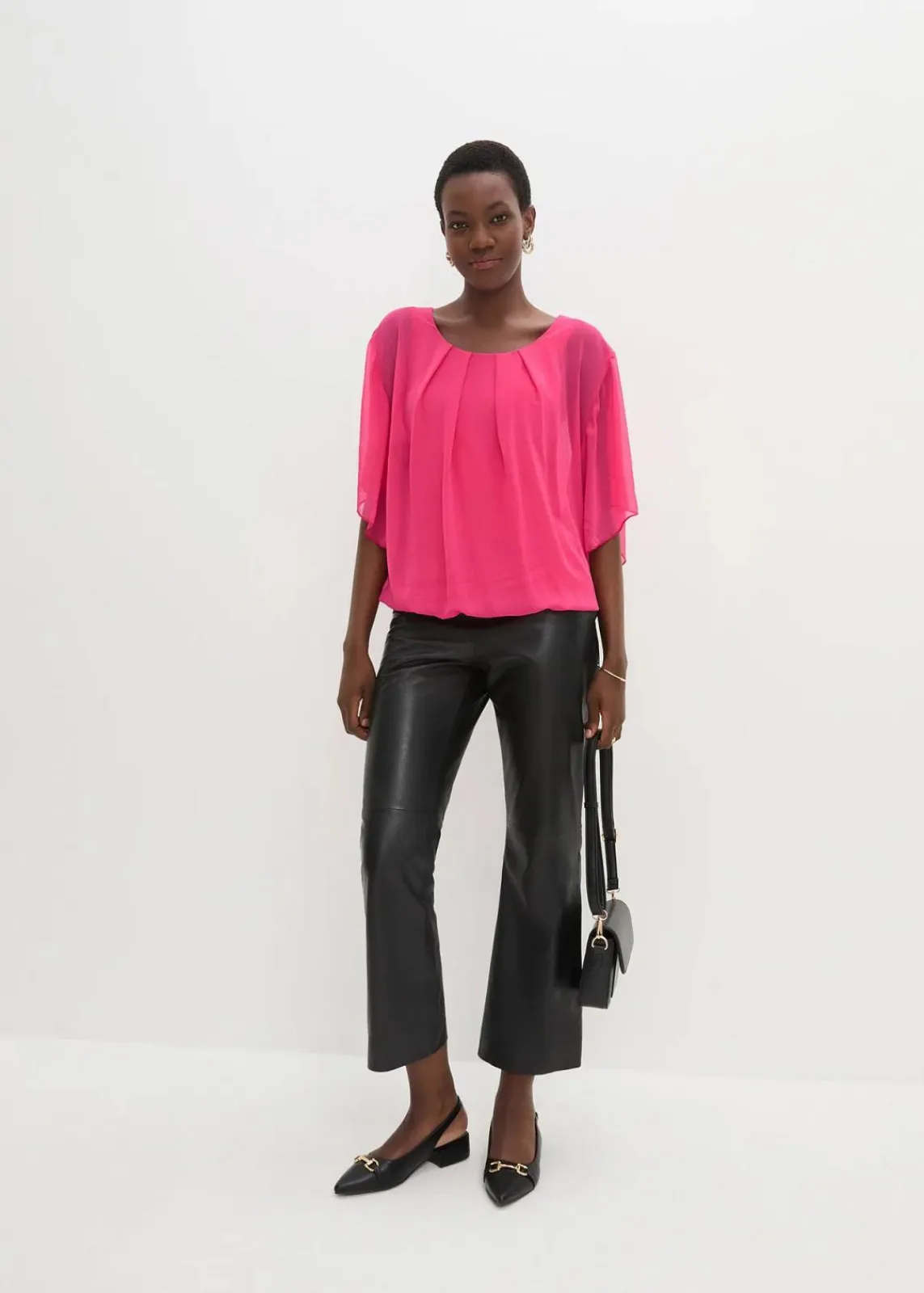 bonprix Blusen & Tuniken|Bekleidung·Jacken & Mäntel^Chiffonbluse mit Untertop dunkelpink