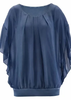 bonprix Blusen & Tuniken|Bekleidung·Jacken & Mäntel^Chiffonbluse mit Untertop indigo