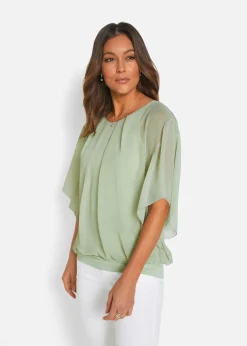 bonprix Blusen & Tuniken|Bekleidung·Jacken & Mäntel^Chiffonbluse mit Untertop softsalbei