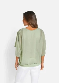 bonprix Blusen & Tuniken|Bekleidung·Jacken & Mäntel^Chiffonbluse mit Untertop softsalbei