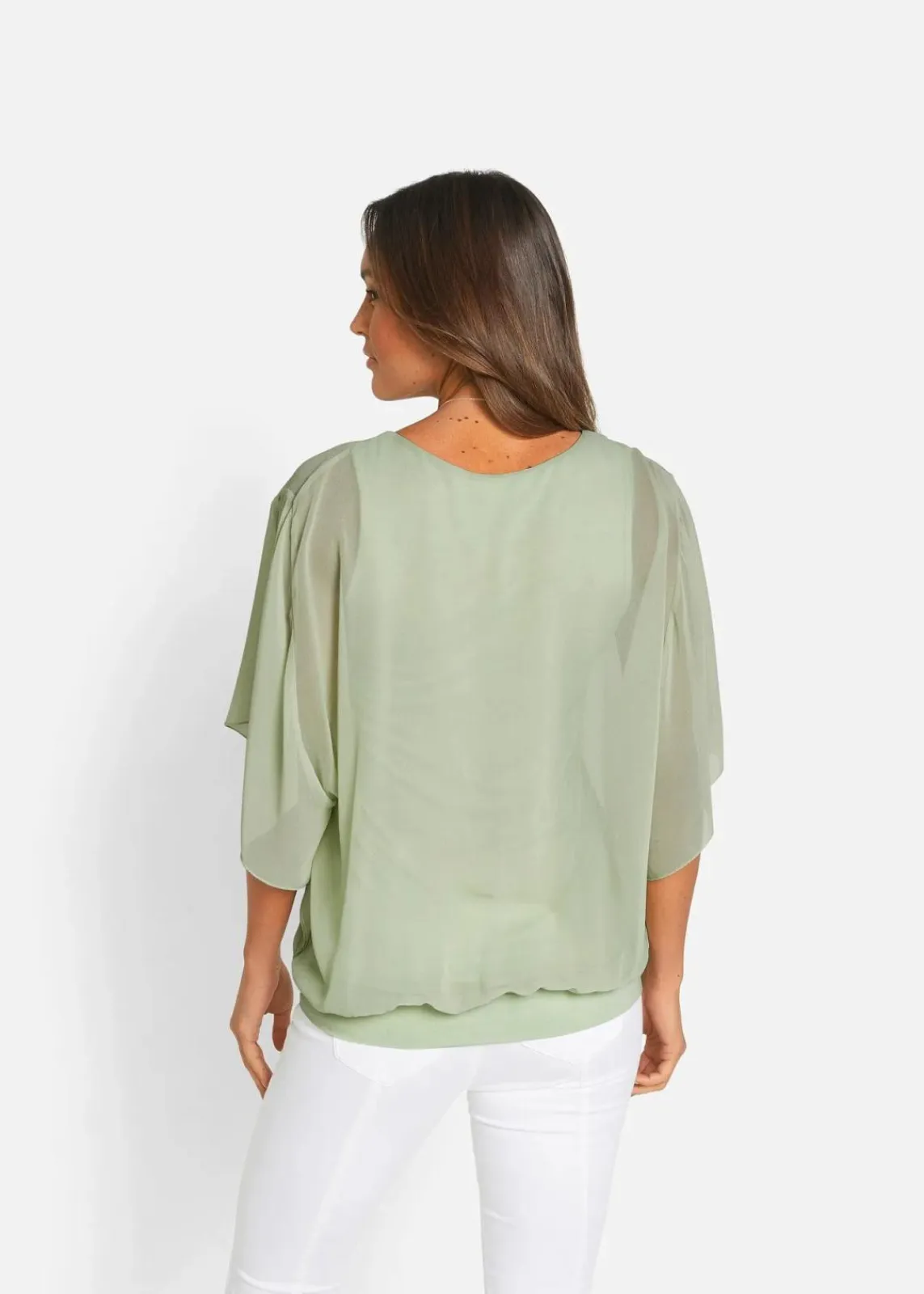 bonprix Blusen & Tuniken|Bekleidung·Jacken & Mäntel^Chiffonbluse mit Untertop softsalbei