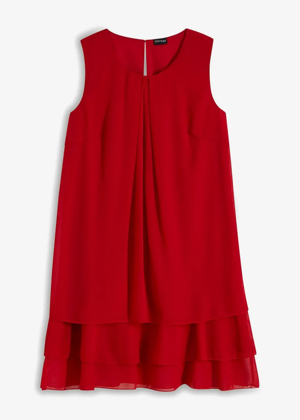 bonprix Bekleidung·Pullover & Strickjacken|Kleider^Chiffon-Kleid rot