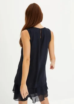 bonprix Nachhaltigere Materialien|Kleider^Chiffon-Kleid dunkelblau