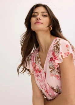 bonprix Nachhaltigere Materialien|Kleider^Chiffonkleid rosa geblümt